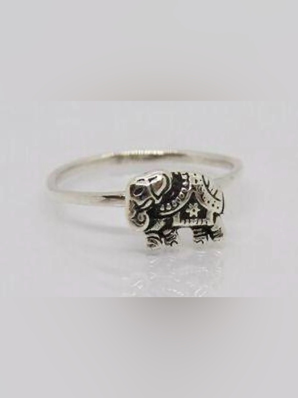Antique Vintage Elephant Ring Band Silver Thumb Ring